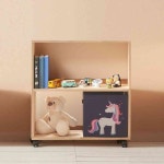 살림방 H6407 2단 2칸 나무 바퀴형 책장 거실서재책장 : 살림방2