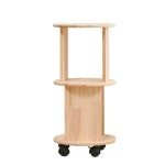 살림방 H6714 2단 나무 원형 이동선반 목재선반 : 살림방2