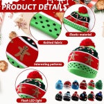 Liitrsh 36개 LED 크리스마스 모자 컬러 파티 겨울 여성 비니 조명 스카프 남성 스타킹 12 세트 장식 유니섹스 용품 홀리데이 12쌍 플래시... 