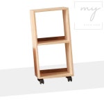 내집방 H6372 2단 2칸 나무 바퀴형 책장 거실책장 : 내집방2