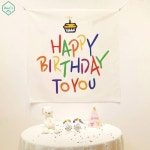 생일 현수막 포스터 97x85 배너 파티 플랜카드 해피버스데이 축하 : 홈프랜즈
