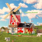 농장 건물 세트, 농장 세트 농장 생활 소 헛간 집 컬렉션, 청소년 및 성인을 위한 농장 건물 벽돌 세트 풍차 유제품 작업장, 1310PCS : 트랜스픽스