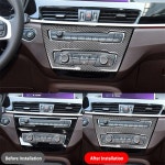 호환 X1 F48 2016 탄소 섬유 자동차 중앙 제어 버튼 패널 장식 스티커 인테리어 수정 액세서리 1 : 아쿠아브릿지마