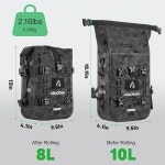 아머레인 모터사이클 크래시 바 백 방수 보관 용량 6L/8L 범퍼 팩 펜더 파우치 범용 모터 키트 (8L 블랙 출시) 1 6L Black Came : 다마켓002