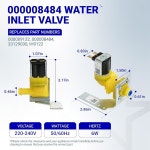 BlueStars 000008484 000009122 물 유입 밸브 - Manitowoc 제빙기 220/240V 50/60Hz 6W와 호환 - 000009122 000008484 : 오토부품케어