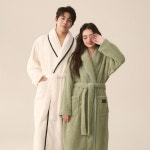 극세사 로브 가운 커플 수면 잠옷 겨울 빅사이즈 사워 홈웨어 : yoonshop