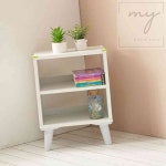내집방 H6414 다리형 2단 협탁 화이트협탁 : 내집방2