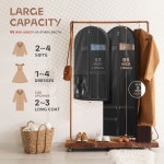 지퍼 포켓이 있는 여행용 의류 정장, 가방 가방, 정장 코트용 드레스, 43inch-1 pack-Black : 바른상