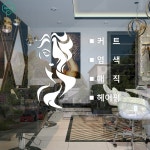 뷰티풀레이디헤어샵 | 미용실 커트 레이디 문구 염색 샵 매직 펌 인테리어 스티커 그래픽 포인트 헤어 : 홈프랜즈