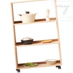 내집방 H6408 3단 3칸 나무 바퀴형 책장 작은책장 책보관 : 내집방2