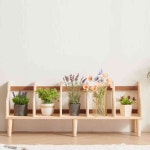 살림방 H6575 1단 5칸 나무 다리형 책꽂이 1140 우드책꽂이 : 살림방2