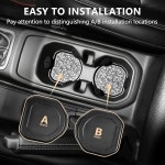 지프 랭글러 JL 4XE 글래디에이터 JT 액세서리용 수케미치 카 컵 홀더 코스터, 논슬립 인서트, 2018-2025 인테리어 블랙 코스터(후석 제외)... 