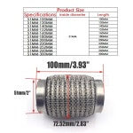 자동차 입구 스틸 120mm 매우 플렉스 길이 파이프 200mm 인치... 커플러 304 스테인레스 300mm 2 인터록 튜브 51-100mm : 더길리마글로벌