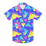 uideazone 2 10 년 소년 버튼 다운 셔츠 3D 그래픽 하와이안 하 반팔 드레스 상의 A3 tropical 3 4T : 주니안스토어1007