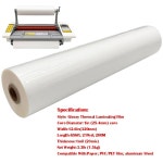 EQCOTWEA 1밀리리터(28마이크로미터) 열 라미네이팅 필름 BOPP 롤 12.5인치 x 656피트 UV 광택 A3 양면 라미네이터(글로스)용 : 먼길시장