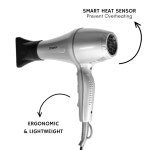 타이프 스타일 이온센스 헤어 드라이어 디퓨저 포함 1875W 이온 세라믹 블로우 가벼운 여행 듀얼 전압 - 빠른 건조 실버 : 가을겨울스토리