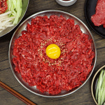 1등급 한우 육회 냉장 당일손질 육사시미 뭉티기 : 집에서 먹자