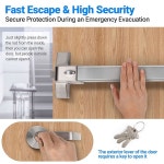 상업용 도어 푸시 패닉 바, 외부 레버 핸들이 있는 SS304 패닉 바, 비상구를 위한 3개의 키가 있는 38인치 출구 장치, 금속, 목재 및 좌우 도어에... 