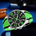 SKMEI 남성용 실리콘 밴드 영 방수 스포츠 패션 캐주얼 라지 빅 페이스 크로노그래프 럭셔리 야광 아날로그 쿼츠 블랙 손목시계 선물 G9128... 