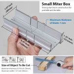 FIRSTINFO H5442 금속 소형 알루미늄 마이터 박스 5.5인치 미터 수동 톱용 3 절단 각도 Mitre Box w/Fixable Screw : Glowish