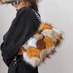 H6881 플러시 겨울 숏헤어 은장체인 미니백 숄더백 퍼 토트백 레오파드 털가방(3/C) : ROSY CABINET