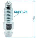 6 PCS 브레이크 블리더 나사, 밸브, 캘 나사(고무 캡 포함) M8x1.25-31.6mm, H9422-6 M7x1.0 -31.5mm : Metafortune