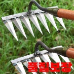 잡초제거 원예 괭이 제초 갈퀴 강철 농장 도구 수준 잡기 느슨한 토양 하로우 깨끗한 잎 수집 : 트렌픽스무역