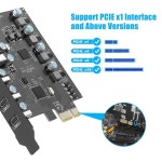 Fanblack 7 포트 PCI-E to 익스프레스 PC용 USB (USB A 4개 카드 확장 3.0 3개), 내부 C 컨버터 데스크탑 및 PCI USB 3.0 : 벨루시오델마레