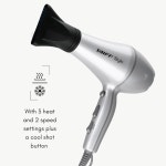 타이프 스타일 이온센스 헤어 드라이어 디퓨저 포함 1875W 이온 세라믹 블로우 가벼운 여행 듀얼 전압 - 빠른 건조 실버 : 가을겨울스토리