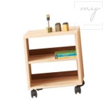 내집방 H6427 나무 바퀴형 2단 협탁 침대옆협탁 : 내집방2