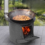 무쇠 캠핑 마당 요리 상품 화구 야외용 화덕 야외 40cm 장작 난로 세트 : 오터치