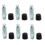 6 PCS 브레이크 블리더 나사, 밸브, 캘 나사(고무 캡 포함) M8x1.25-31.6mm, H9422-6 M7x1.0 -31.5mm : Metafortune
