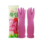튜립 고무장갑 핑크/레드 : 온누리안전