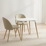 (식탁+의자 SET)템포 스퀘어 800 X 도도 화이트 사각 2인용 식탁 테이블 세트 : GM퍼니처