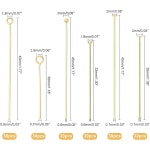 PH PandaHall 18K 골드 주얼리 제작 핀 헤드 볼 오픈 플랫 3 사이즈 핀, DIY 공예 귀걸이 팔찌 제작용, 30/35/45mm : 먼길시장