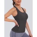 여성용 MathCat 운동 탱크 탑스 Racerback Tank 심리스 짐 민소매 요가 러닝 셔츠 Black X-Small : 호야픽