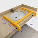 공중화장실 세면대 손잡이 안전바 노인용 미끄럼방지 배리어프리 난간 노란색 : 재이글로벌리