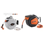 VEVOR 리트랙터블 호스 릴, 65피트 x 5/8인치, 180 회전 브래킷 벽걸이 및 에어 3/8인치 50피트 하이브리드 맥스 300PSI : 넥서스플러스몰