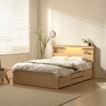 LED 헤드 2단 서랍 수납 벙커 침대 프레임 SS / Q : 셀리어네어