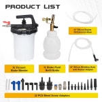 웬존 3L 진공 브레이크 블리더 키트 22PCS 어댑터가 장착된 공압 액 1L 리필 병 1인용 작동 1 Pneumatic built in mode : 굿픽앤조이