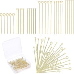 PH PandaHall 18K 골드 주얼리 제작 핀 헤드 볼 오픈 플랫 3 사이즈 핀, DIY 공예 귀걸이 팔찌 제작용, 30/35/45mm : 먼길시장