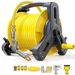 노즐이 있는 휴대용 가든 호스 릴, 15/20/25/30/40M 호스, 벽걸이 또는 이동식 카트로 물주기 쉽고 세차하기 편리합니다. 내구성이 뛰어나고... 