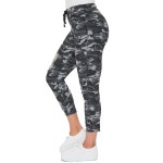 로열티 포 미 여성 쁘띠 하이 라이즈 조거 Black Camo Small Petite : 4060보석함