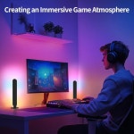 BASON 조명 스마트 라이트 바, 음악 동기화 기능이 있는 RGB-ICW LED 조명, 블루투스 RGB 책상 PC, TV, 무드 조명용 게이밍 객실 장식용 USB... 