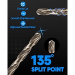 하나사쿠 코발트 드릴 비트 스테인리스 경화 강철 주철 합금 구리용 M35 고속 키트 13PCS 1/4 5PCS : PopShop