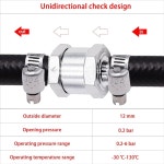 MXUTEUK 3CM 2인치 12MM 알루미늄 실버 논리턴 단방향 체크 밸브 2개 1016MM 범용 조절 가능한 호스 클램프 4개 연료 휘발유 디젤 라인... 