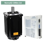 스테퍼 모터 3상 네마34 네마42 네마52 4.5/8.5/12/16/20/24/35/50Nm 14/19mm 샤프트 AC80-240V EC3522 EC3822 드라이버 키트(네마5... 