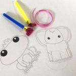 종이피리 목걸이세트 코끼리 개구리 유아미술만들기 만들기세트 개구리피리 : 장수상사