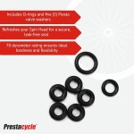프레스타플레이터 3방향 스핀 리빌드 키트 - 인플레이션 도구용 교체 O-링 및 프레스타 밸브 와셔 신뢰할 수 있는 타이어 연결을 위한 내구성 부나... 