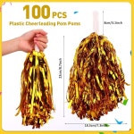 스포츠 댄스 매치 팀 치어리딩을 위한 100팩 치어리딩 폼 벌크 축구 경기 폼폼 플라스틱 응원 손꽃 (골드) Rose Red : 나스토어일이